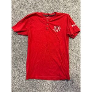 Sonic Henley Shirt Mens Small Red Meals In Mint Condition Uniform Graphic Tee
